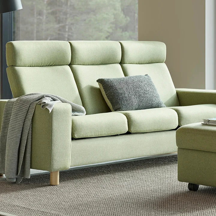 Stressless Arion A20 3-zit met hoge rug in lichtgroene stof